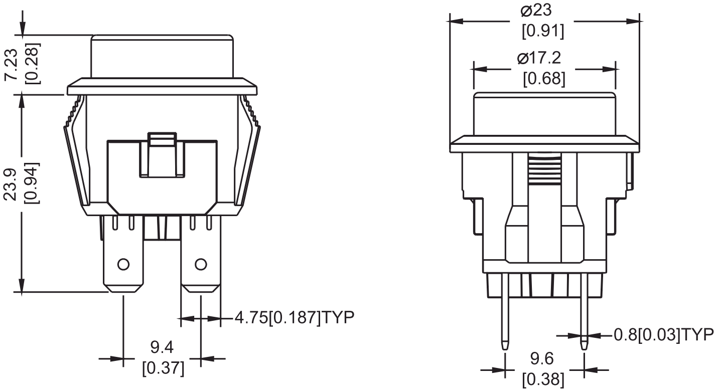 מפסק לחציה מואר לפנל MULTICOMP MCLC210